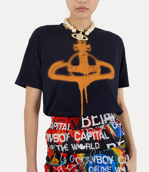 Vivienne Westwood Spray Orb Classic T-Shirt in NAVY